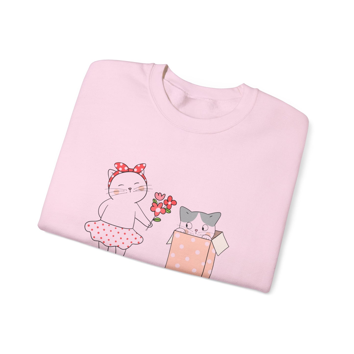 Cute Cat Valentine Crewneck Sweatshirt, Valentine Shirt, Cat, Valentines Heart Sweatshirt, Funny Valentine Day Shirt, Valentine's Day Gift