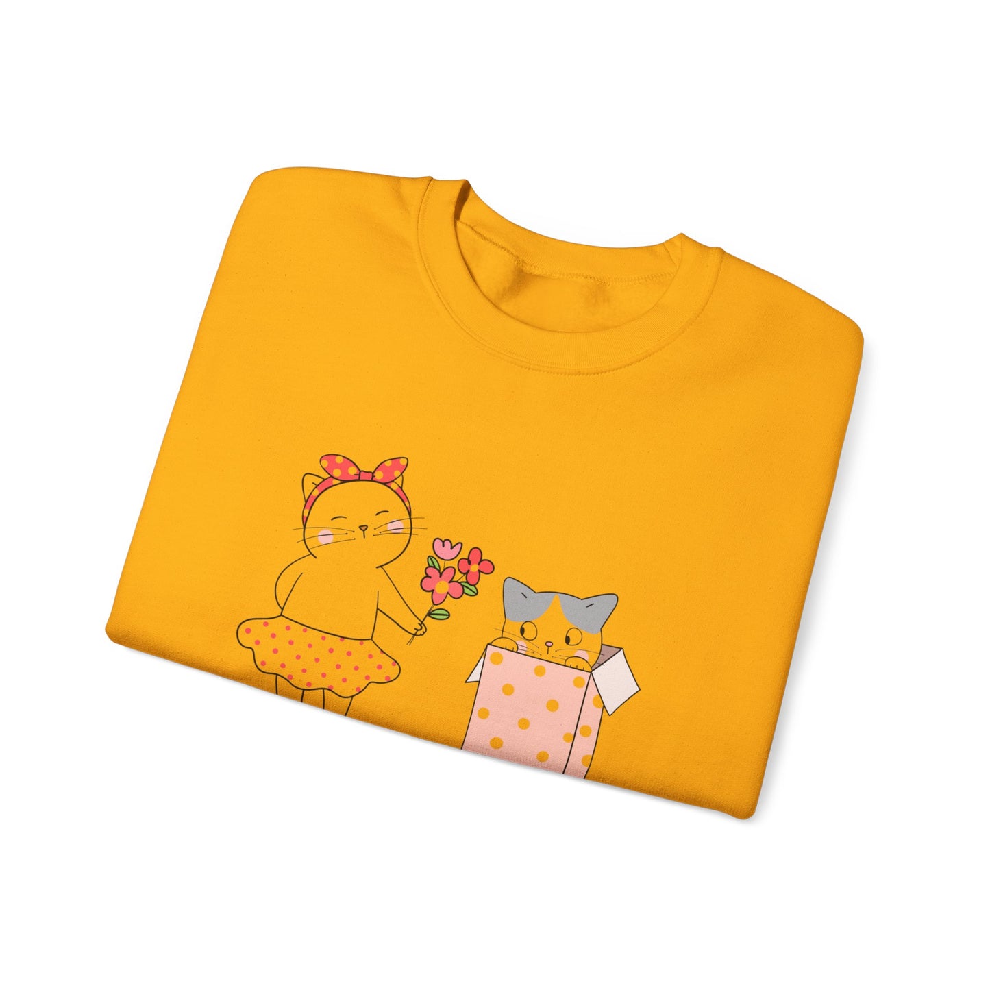 Cute Cat Valentine Crewneck Sweatshirt, Valentine Shirt, Cat, Valentines Heart Sweatshirt, Funny Valentine Day Shirt, Valentine's Day Gift