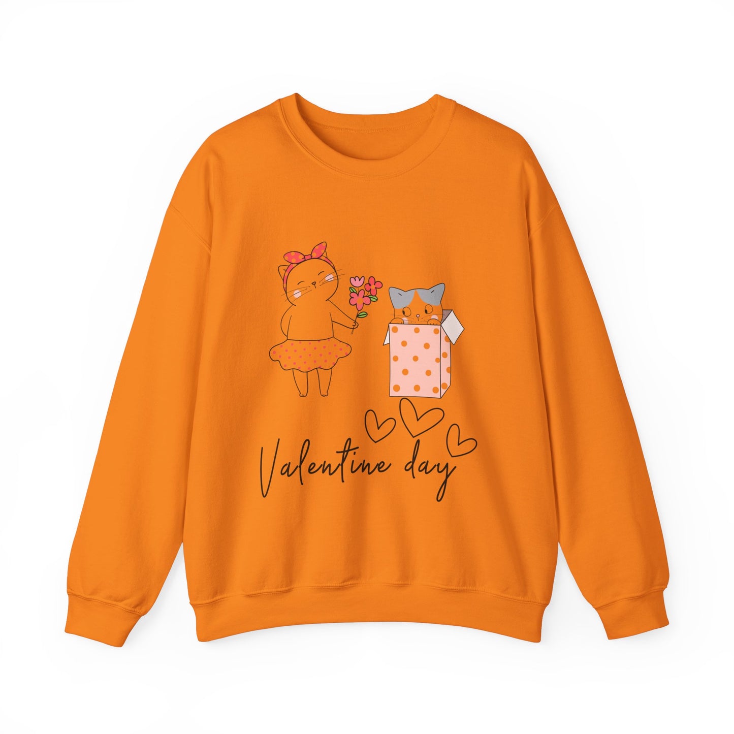 Cute Cat Valentine Crewneck Sweatshirt, Valentine Shirt, Cat, Valentines Heart Sweatshirt, Funny Valentine Day Shirt, Valentine's Day Gift