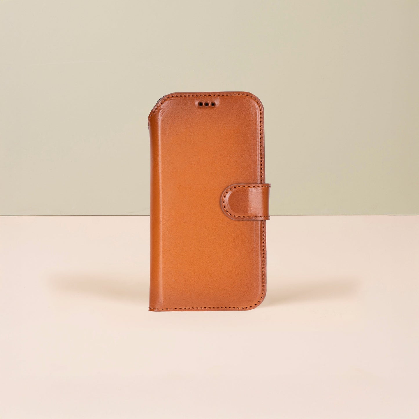Leather iPhone 17 Pro Max Wallet Case – Rustic Brown - Austin