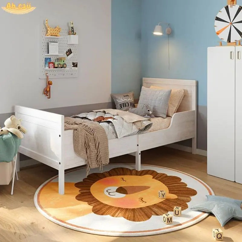 Cartoon Round Plush Floor Mat for Children's Bedroom