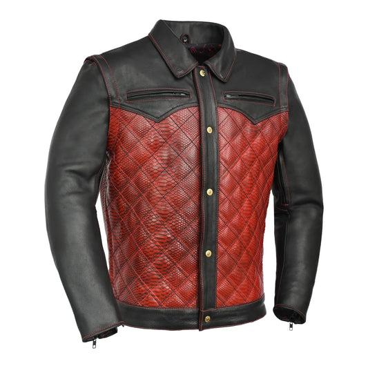 Redstrike Men’s Motorcycle Leather Jacket