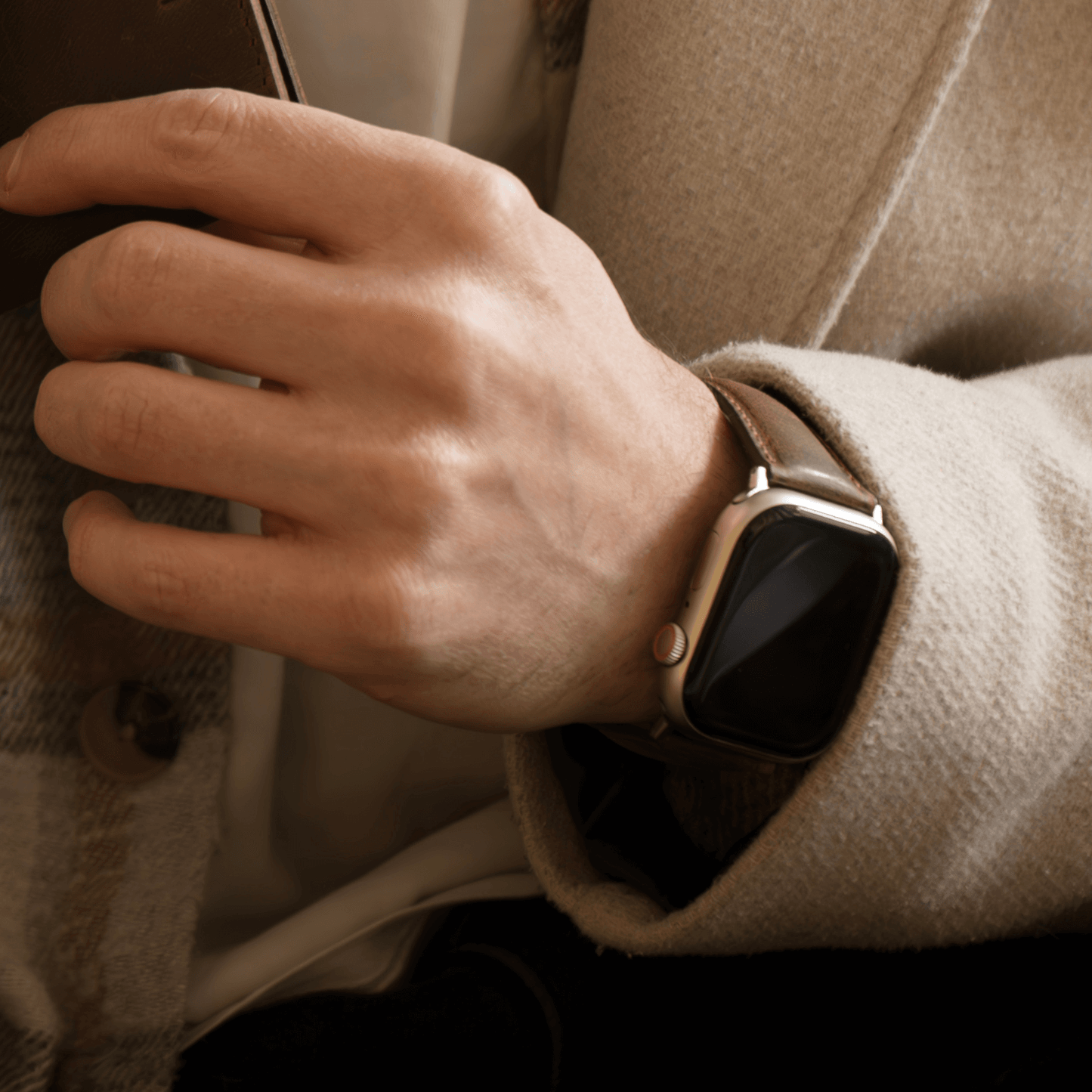 Apple Watch Blue Leather Strap - Boston