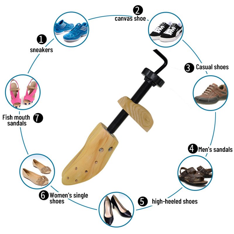 2-Way Wooden Adjustable Shoe Stretcher Expander Men Women Boot Size US 5-13 - Us seller
