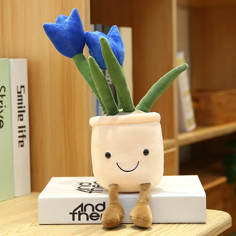 Smiling Tulip Plush Plant Decor