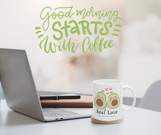 Avocado Mug, Reel Love Mug, Couples Mug, Valentine's Day Mug, Cute Avocado Coffee Mug, Valentine Coffee Mug, Valentine gift (11oz, 15oz)