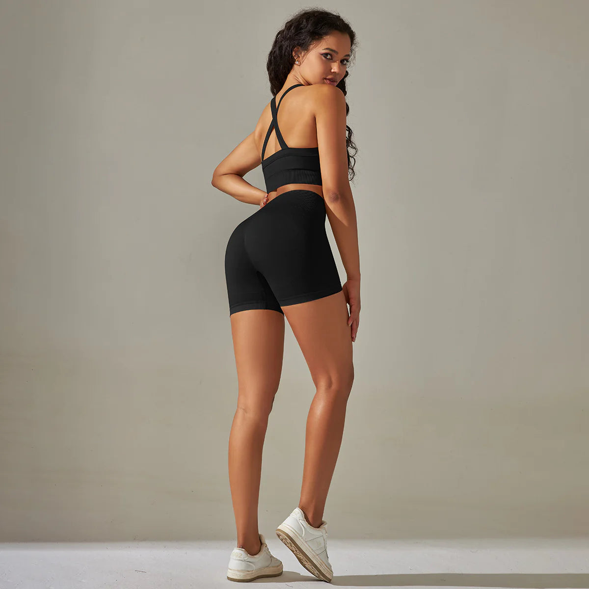 Seamless Yoga Bra & Shorts Set - Lingerie