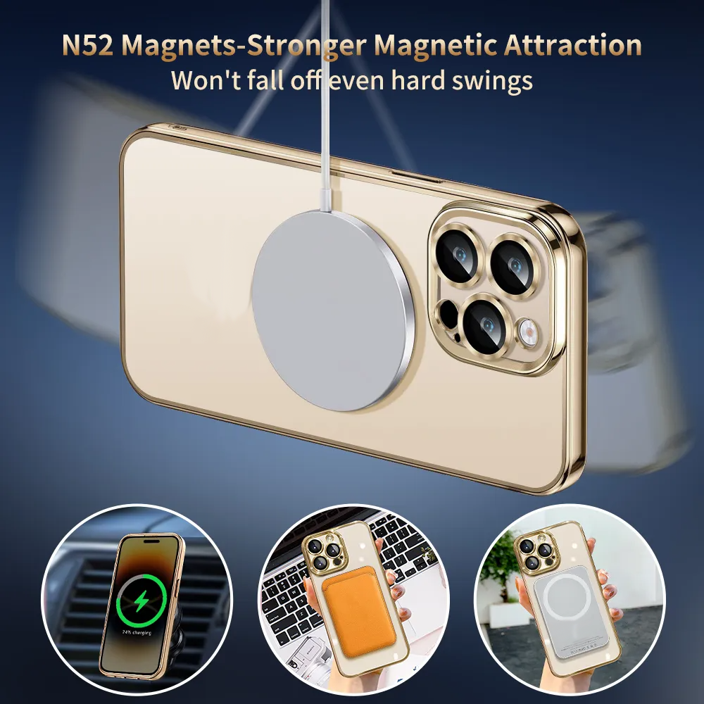 For Apple iPhone 14 13 12 11 Pro Max Case Mag Safe Magnetic Camera Lens Cover - Us seller