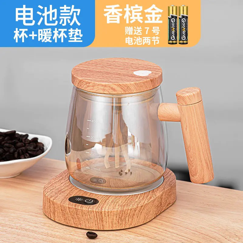Japanese Automatic Stirring Glass Mug for Coffee & More