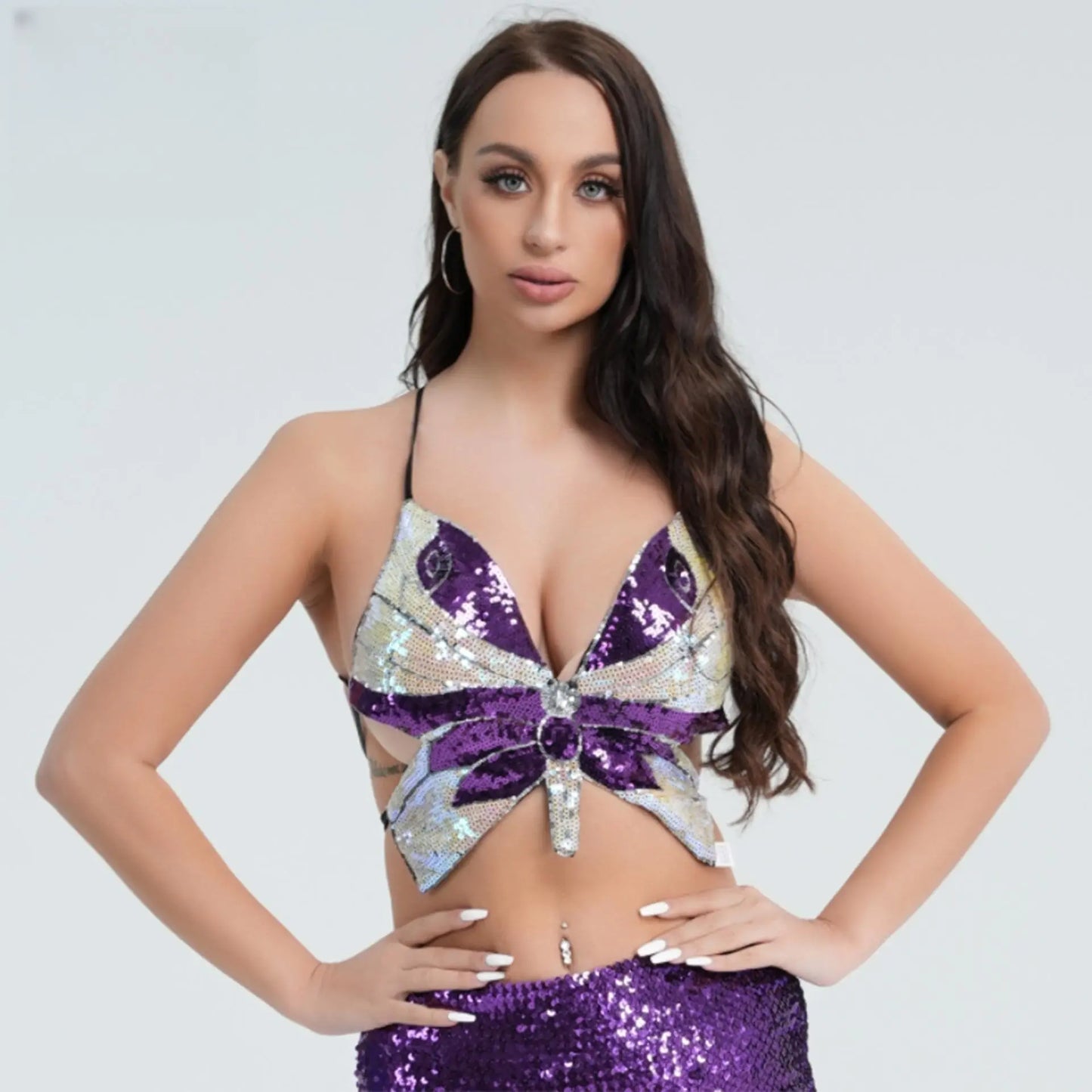 Sequined Butterfly Bra Top - Lingerie