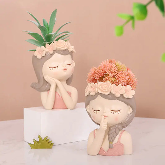 Cute Female Head Flower Pot for Indoor Plants