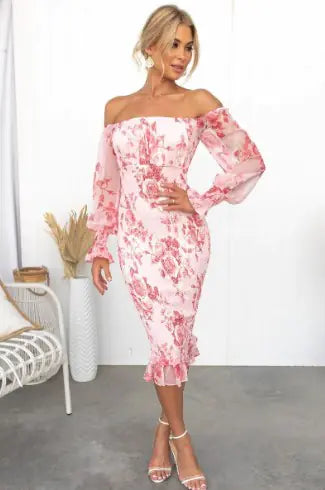 Sequined Long Sleeve Evening Dress - 888
