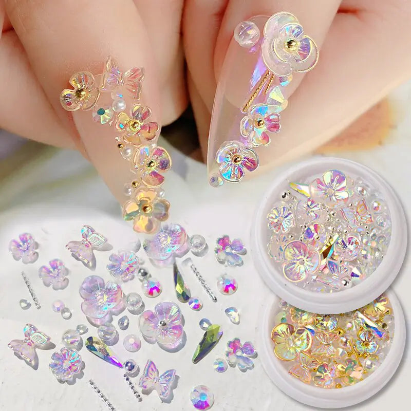 Summer Popular Nail Art Kit with Butterfly Decorations
