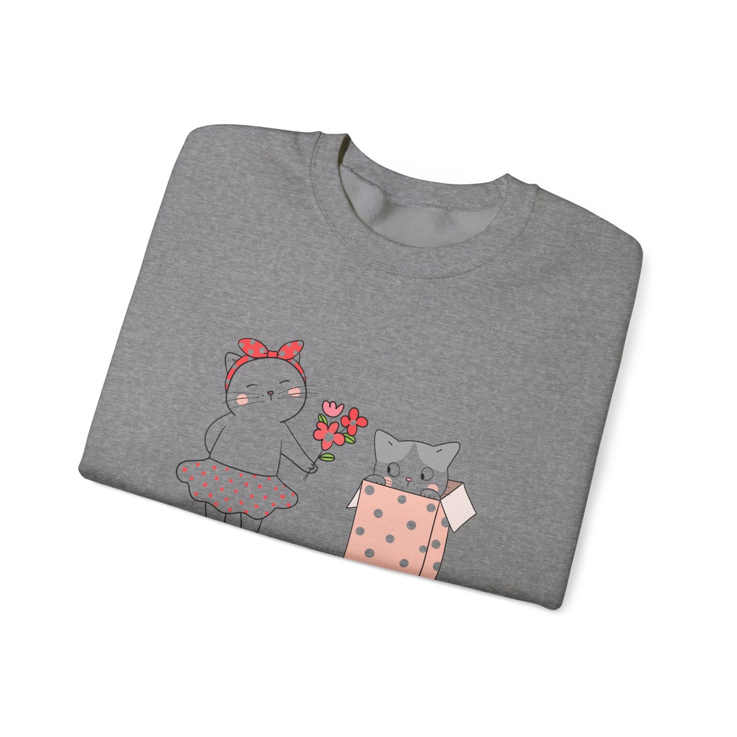Cute Cat Valentine Crewneck Sweatshirt, Valentine Shirt, Cat, Valentines Heart Sweatshirt, Funny Valentine Day Shirt, Valentine's Day Gift