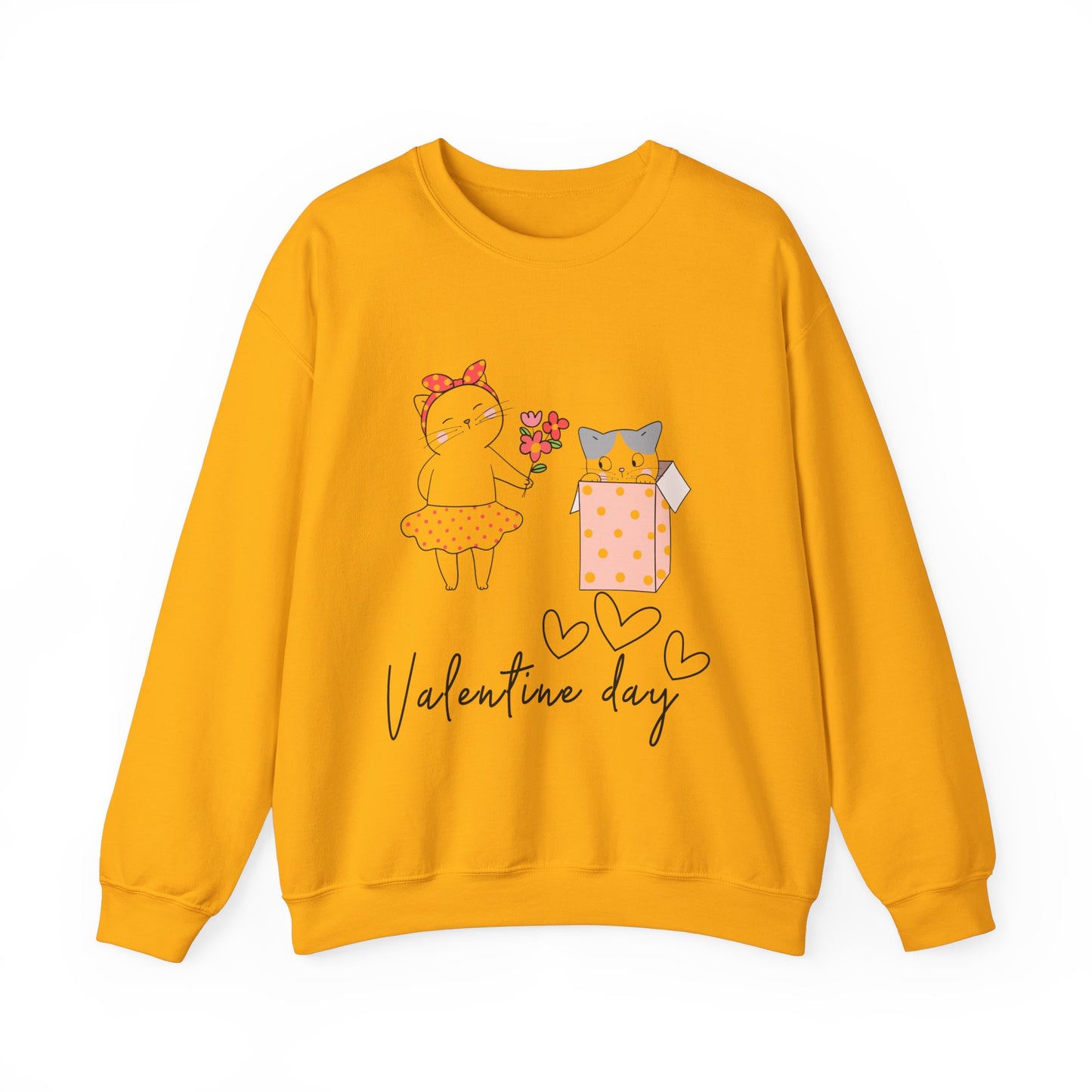 Cute Cat Valentine Crewneck Sweatshirt, Valentine Shirt, Cat, Valentines Heart Sweatshirt, Funny Valentine Day Shirt, Valentine's Day Gift
