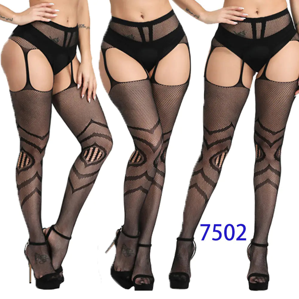 New Women's High Elasticity Open-Crotch Fishnet Stockings - Lingerie