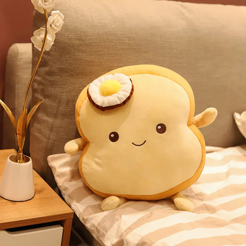 Toast Plush Toy Pouch Long Pillow Cushion