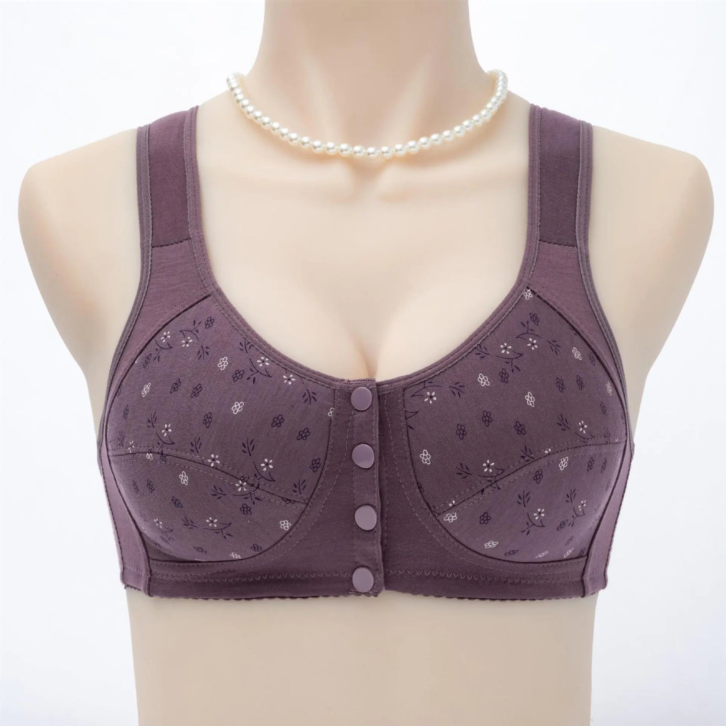 New Floral Front Closure Bra for Women (Plus Size) - Lingerie