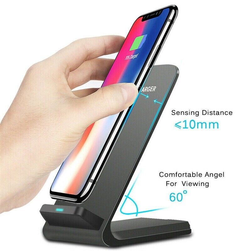 Qi Wireless Fast Charger Charging Pad Stand Dock For Samsung Galaxy iPhone Phone - us seller