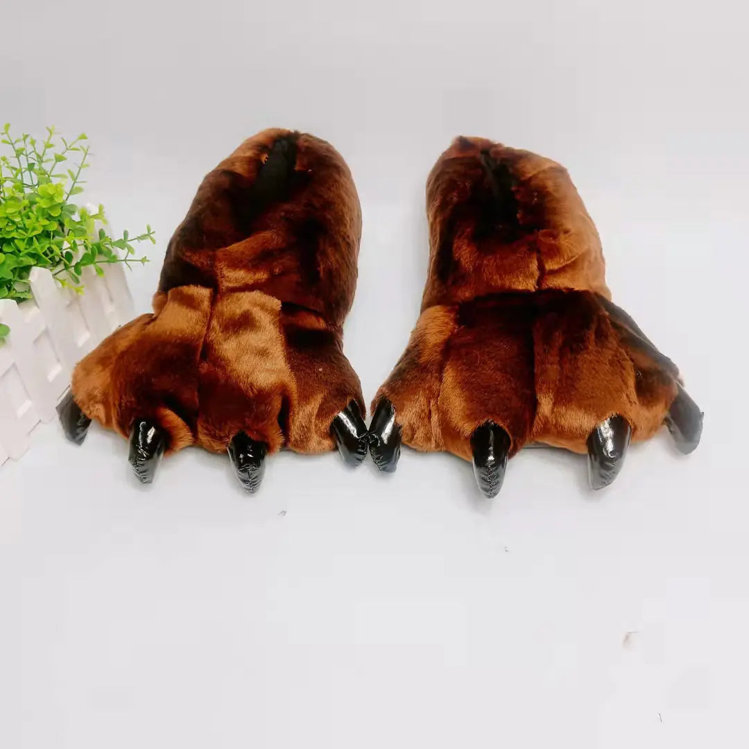Dinosaur Paw Cartoon Couple Cotton Slippers (Warm Shoes)- 888
