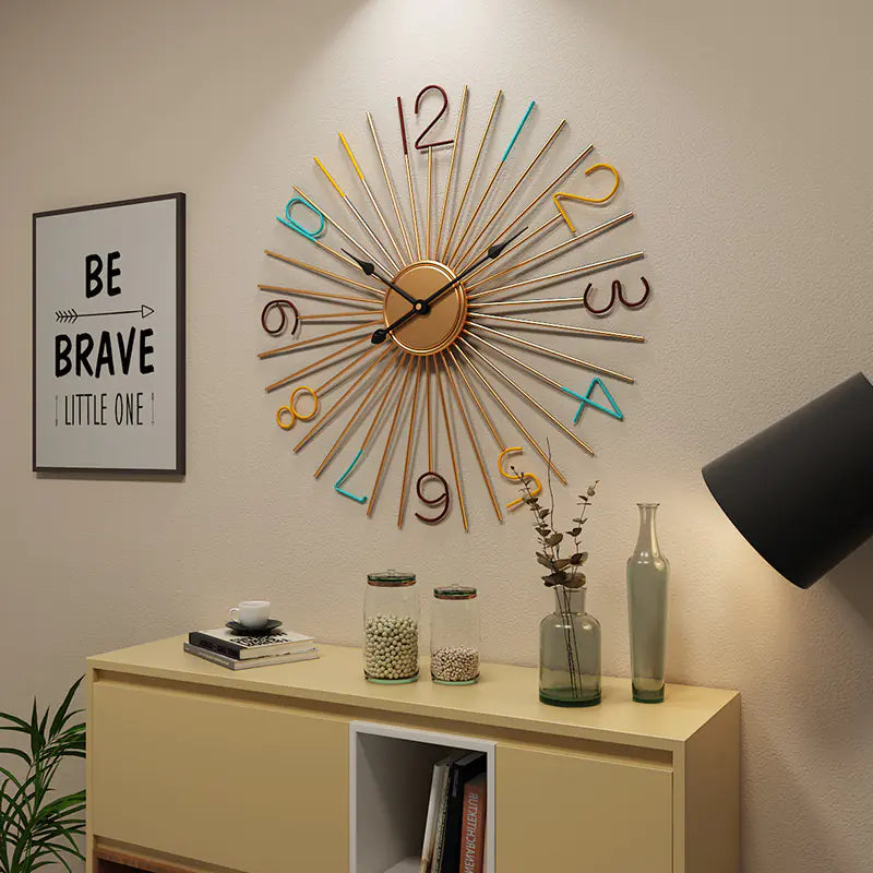 Silent Metal Wall Clock - Creative Iron Art Design