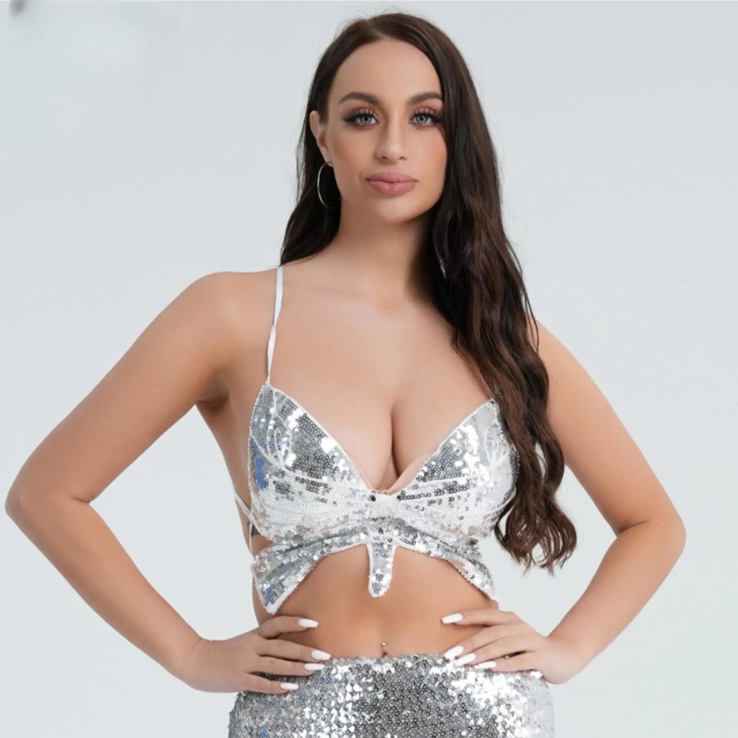 Sequined Butterfly Bra Top - Lingerie