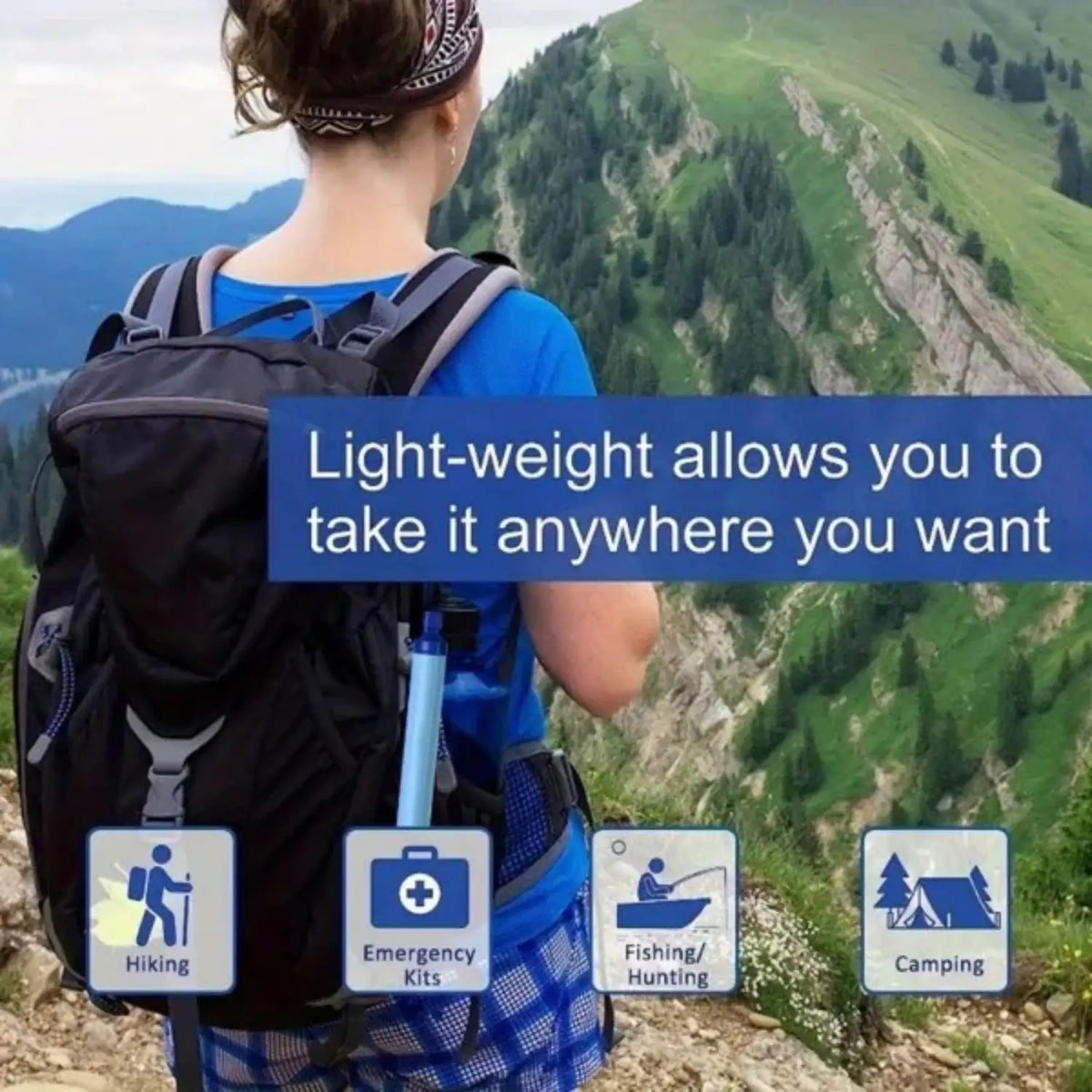 Personal Water Filter For Hiking, RV Camping, Travel, And Emergency Preparedness