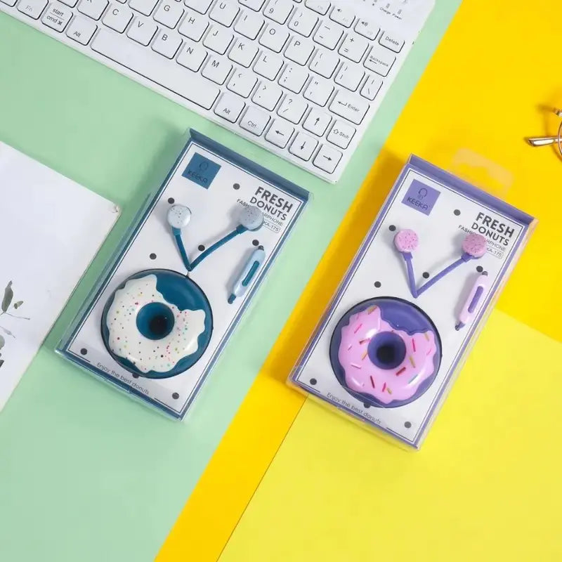 Cute Wired Headphones with Microphone and Storage Box