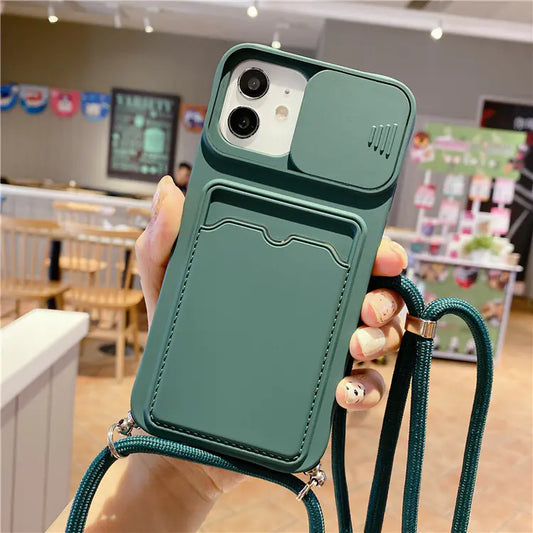 Diagonal Lanyard Mobile Phone Case with Card Slot