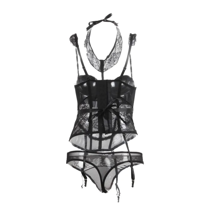 Lace Bodysuit and Stockings Set for Intimate Wear - Lingerie