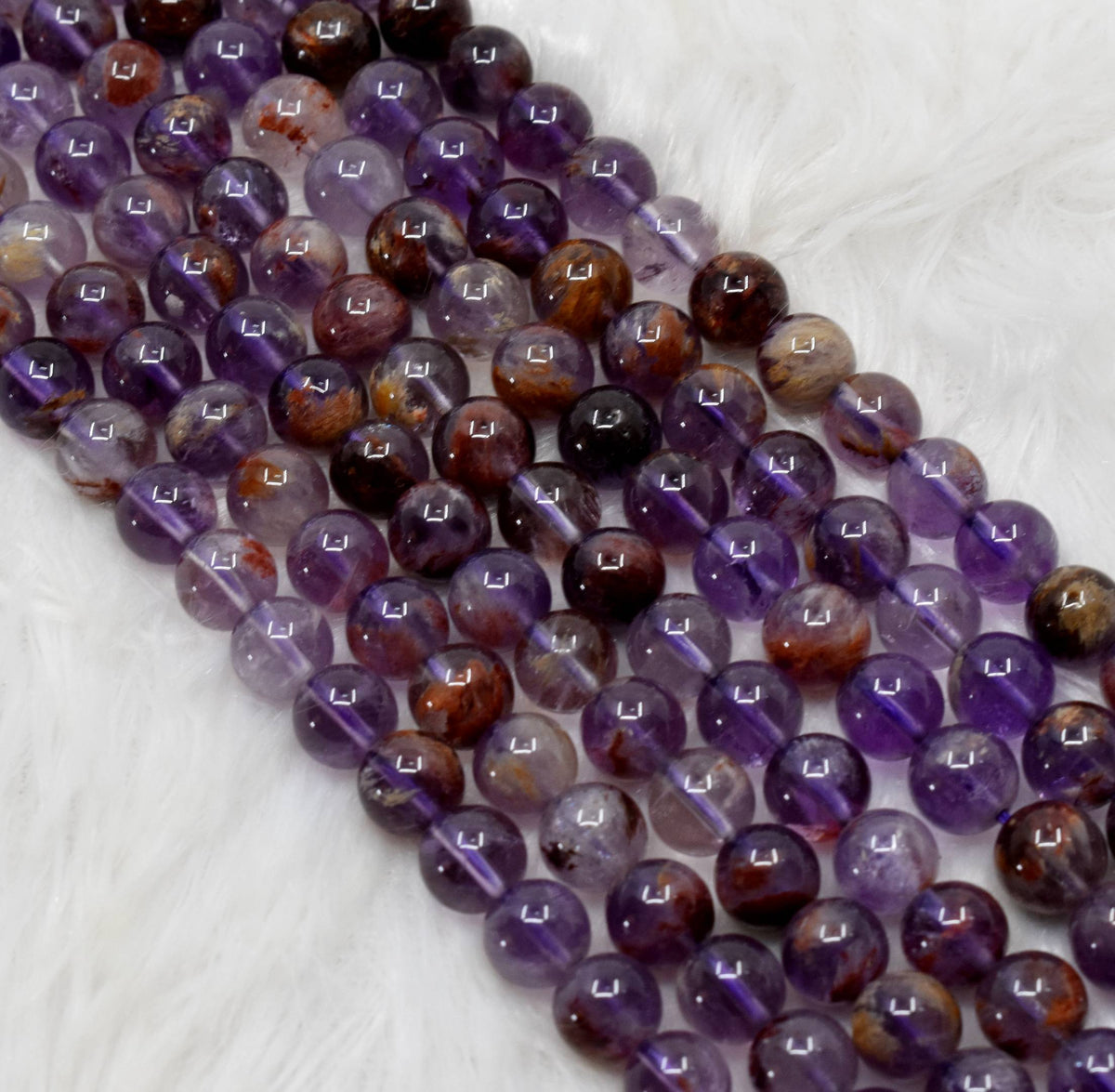 Ametrine Beads, Natural Crystal Round Beads 6mm to 10mm