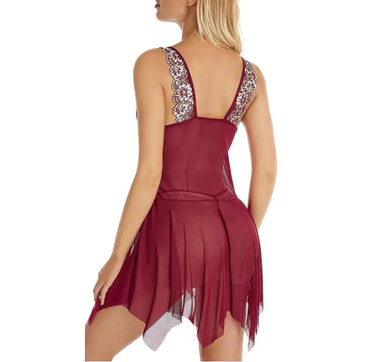 Midnight Charm Plus Size Lace Cami Dress Nightgown - Lingerie