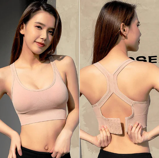 Adjustable Shockproof Sports Bra with Seamless Design - Lingerie