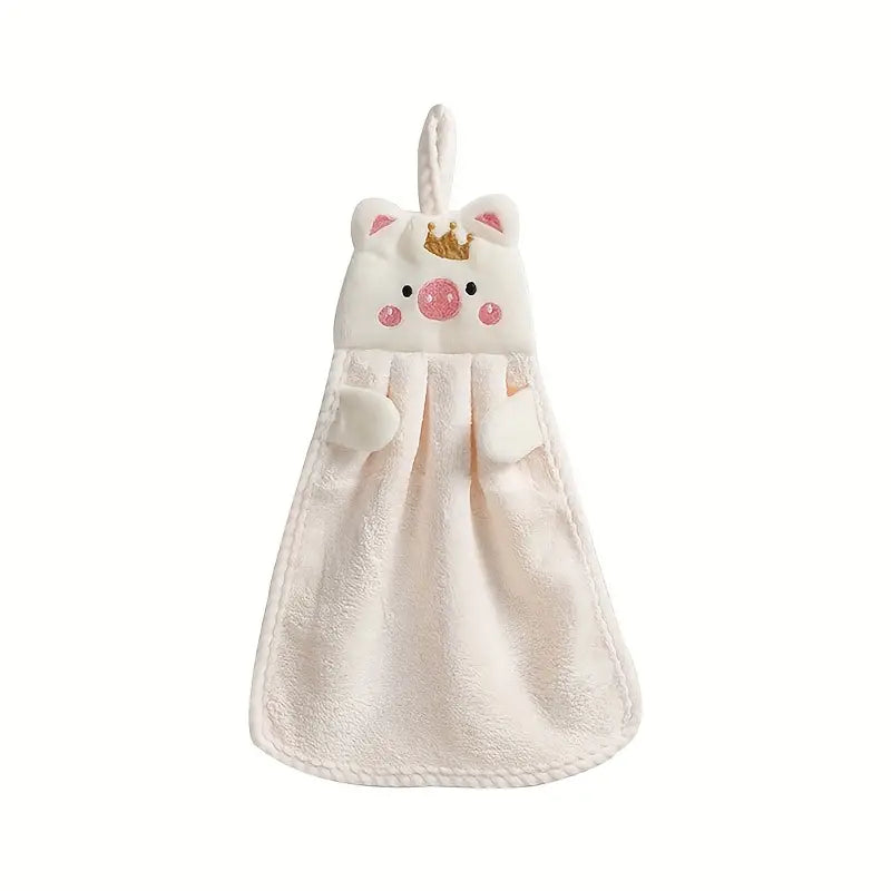 Cartoon Piggy Fingertip Towel - Soft Microfiber Hand Towel