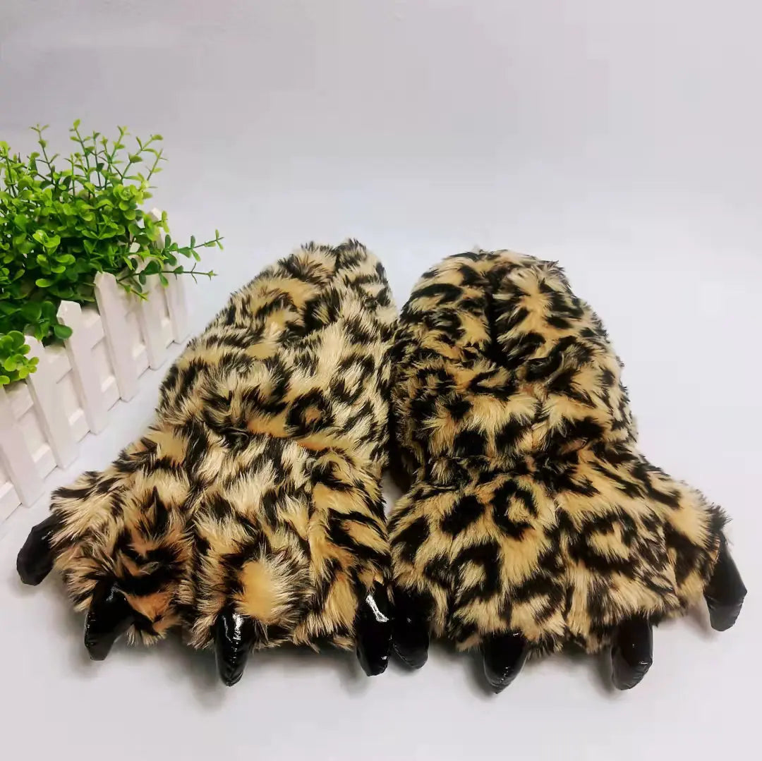 Dinosaur Paw Cartoon Couple Cotton Slippers (Warm Shoes)- 888