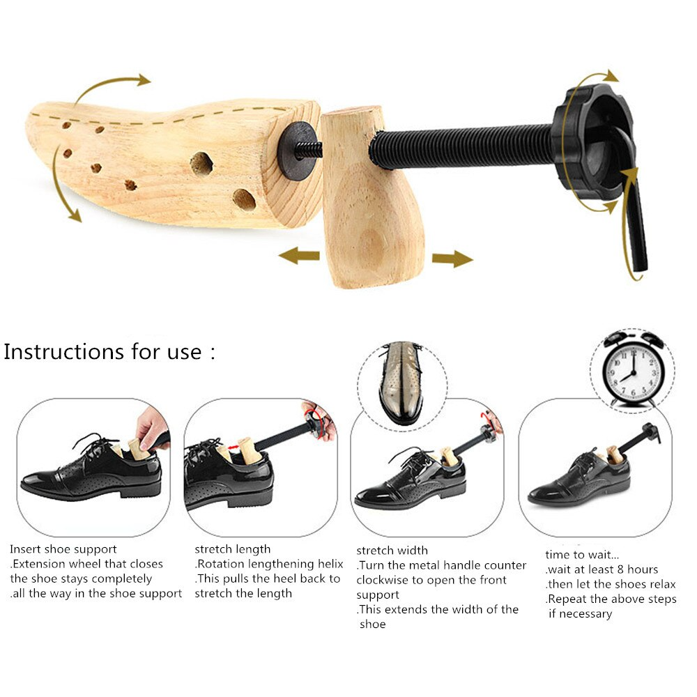 2-Way Wooden Adjustable Shoe Stretcher Expander Men Women Boot Size US 5-13 - Us seller