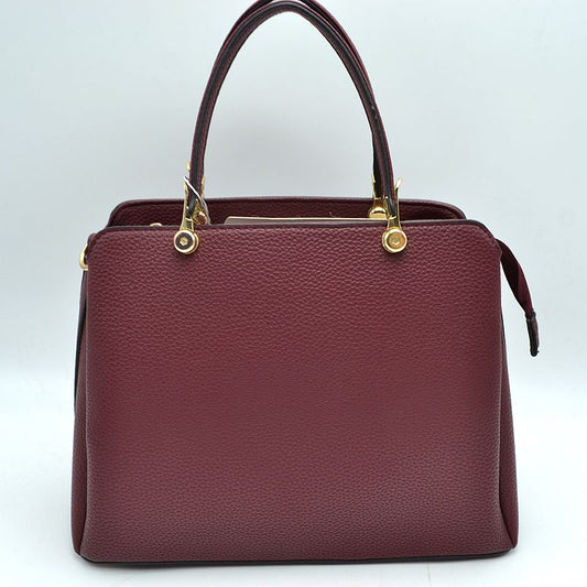Structured Top Handle Handbag with Zipper Closures