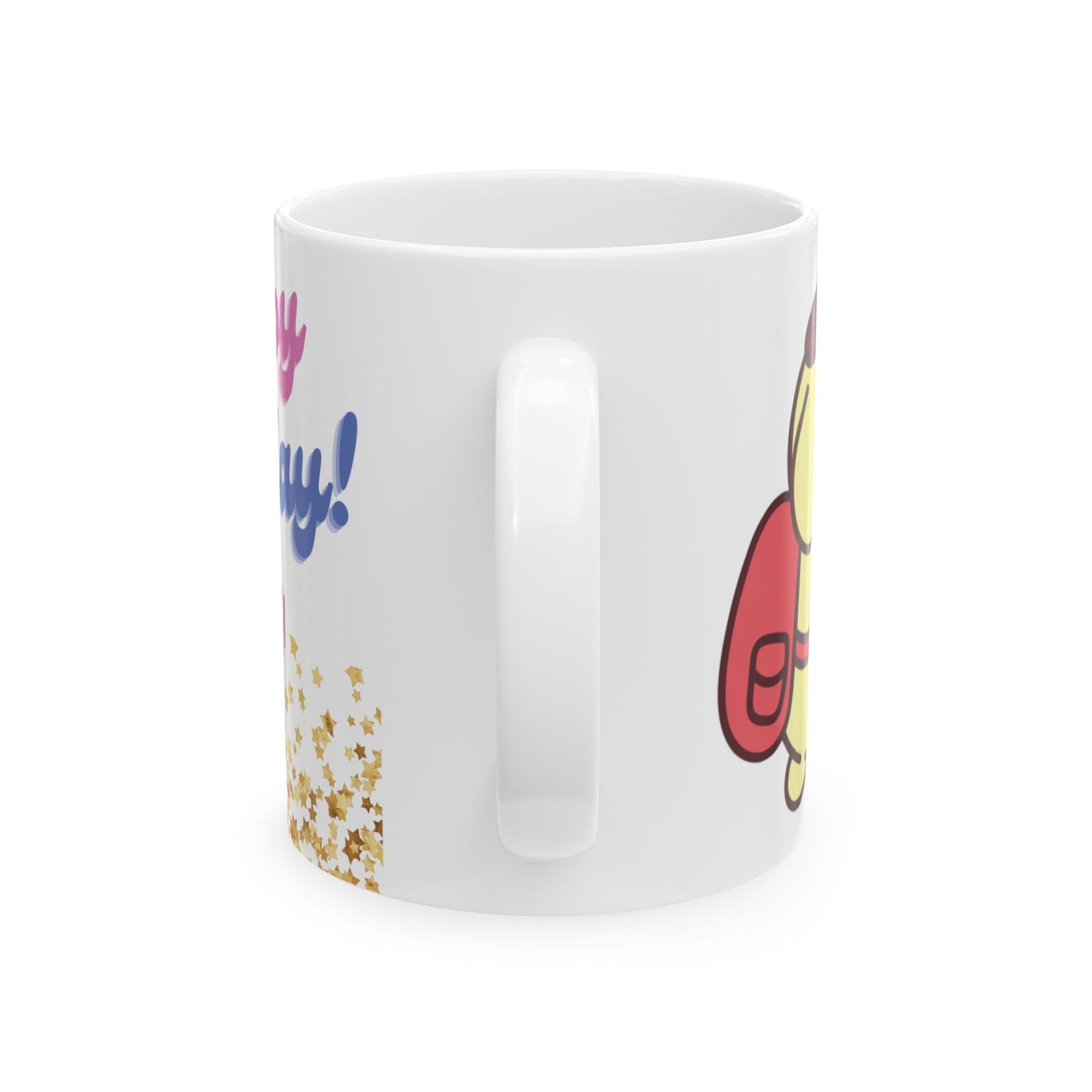 Happy Birthday Ceramic Mug with Cute Design - Perfect Gift for Friends and Family