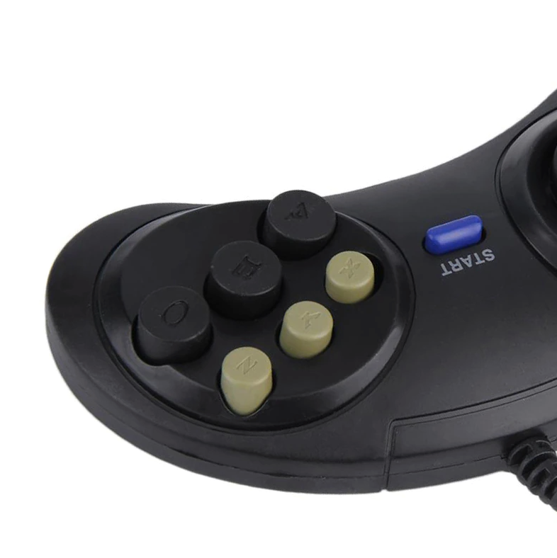 2X 6 Button Game Pad Controller For SEGA Genesis Black Old School Classic New -Us seller