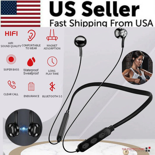 Waterproof Bluetooth 5.0 Stereo Sport Wireless Headphones in Ear Headset