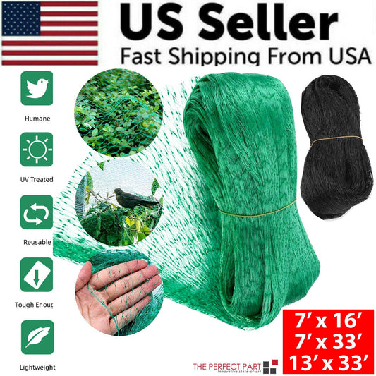 33FT Anti Bird Netting Pond Net Protection Tree Crops Plants Fruits - spt