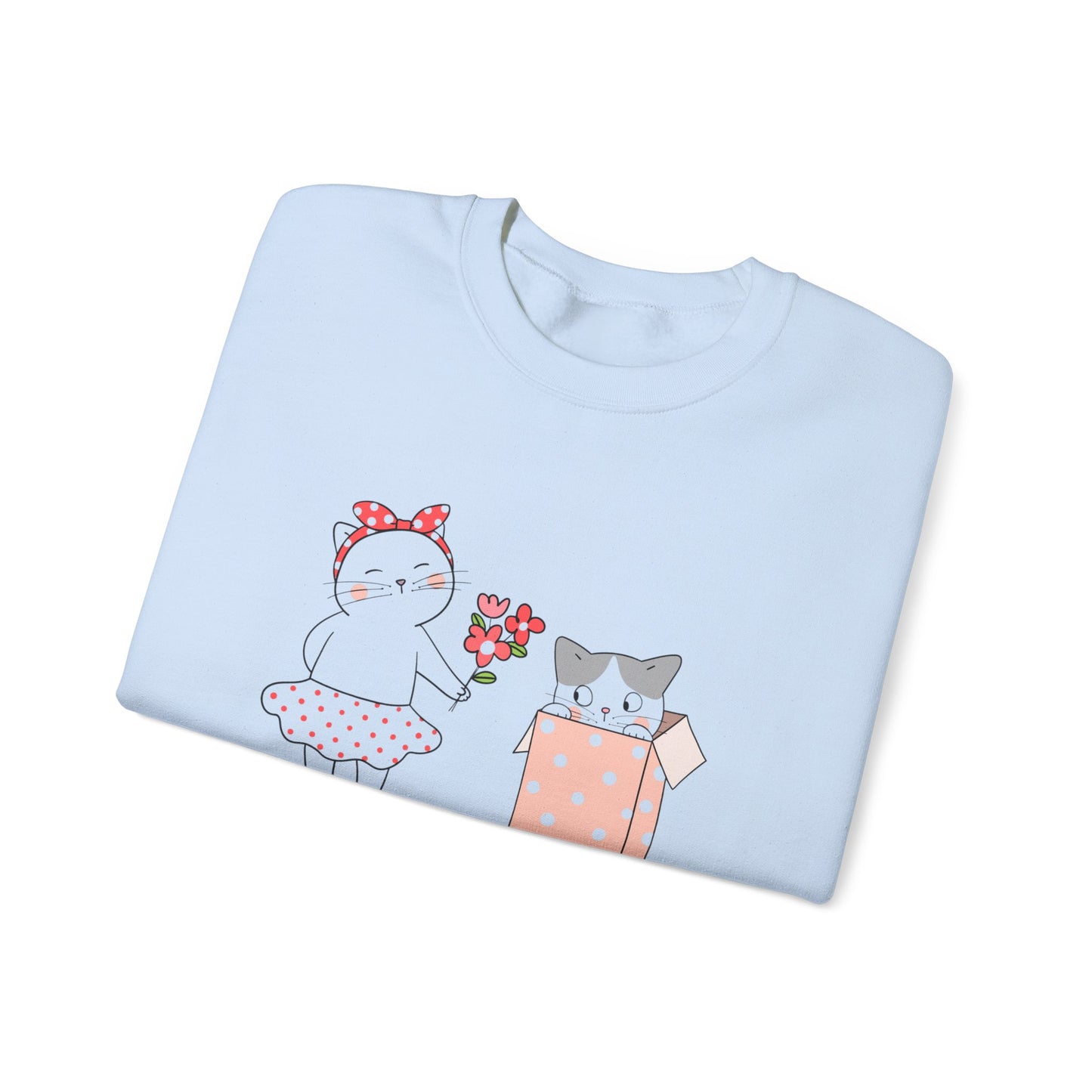 Cute Cat Valentine Crewneck Sweatshirt, Valentine Shirt, Cat, Valentines Heart Sweatshirt, Funny Valentine Day Shirt, Valentine's Day Gift