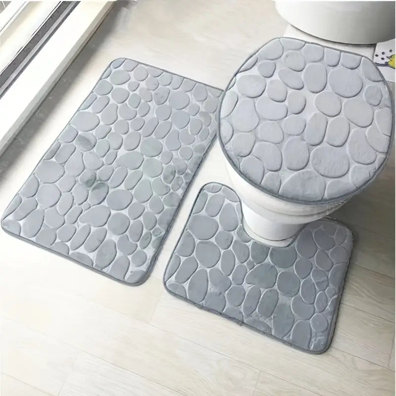 3-Piece Non-Slip Bathroom Rug Set - 888