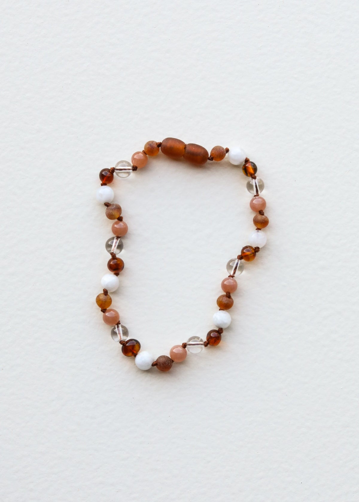 Baltic Sea Amber || Sunstone + Moonstone || Natural Gemstone Anklet or Bracelet