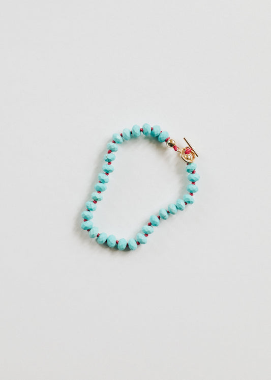 Turquoise + 14k Gold Filled Toggle || Gemstone Bracelet or Anklet