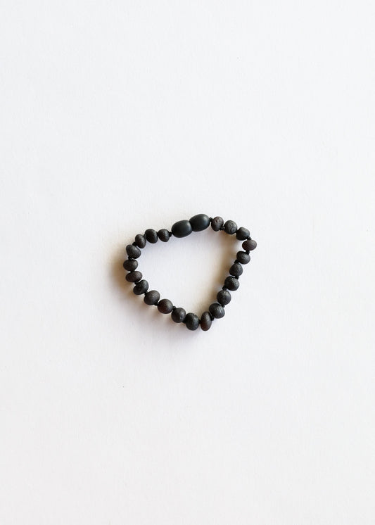 Raw Black Baltic Sea Amber || Anklet or Bracelet