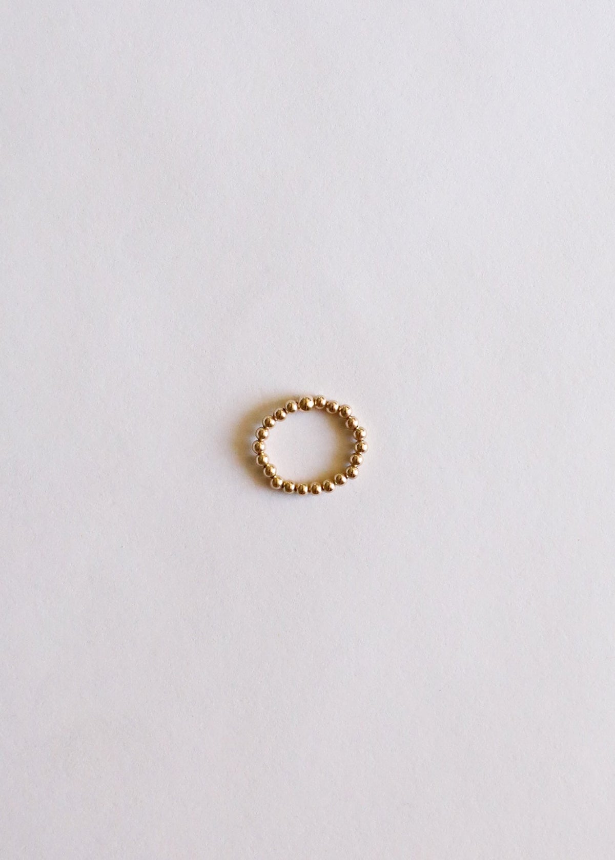 14k Gold Filled || Beaded Stretch Ring || Stackable