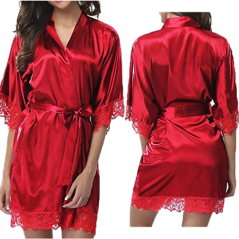 Plus Size Silk Feel Nightgown and Lingerie Set