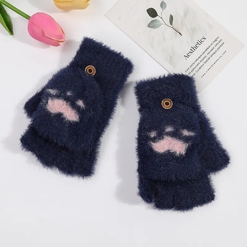 Winter Cat Claw Knit Gloves - 888