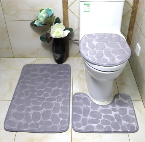 3-Piece Non-Slip Bathroom Rug Set - 888